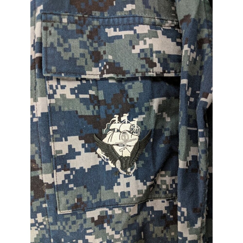 US Navy Digital Camo Working Blouse Women's Blue Size Small Short - Picture 3 of 7